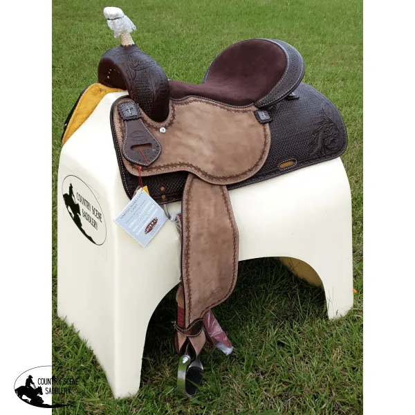 15", 16" Showman™ Argentina Cow Leather Barrel Style Saddle.