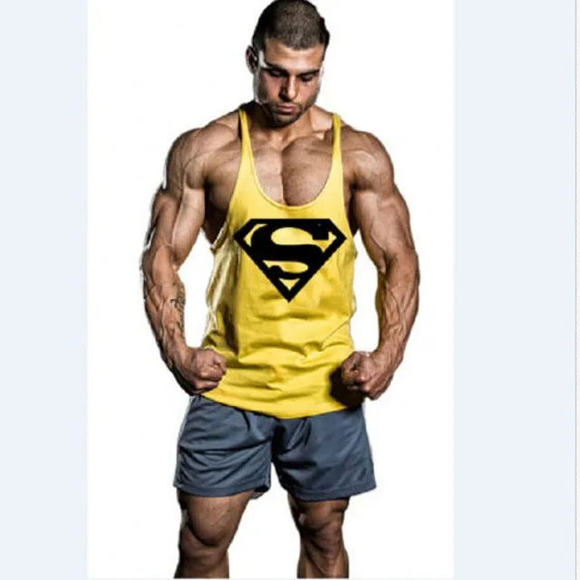 2017 NPC A fitness Bodybuilding Racerback Tank Tops Men Fitness Sleeveless Vest Cotton Singlets Gasp Muscle Shirt