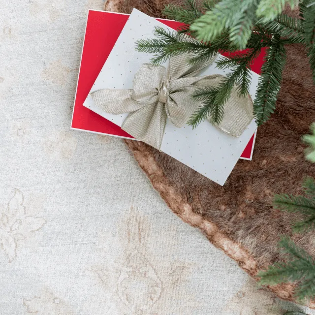 60" King Granite Faux Fur Tree Skirt