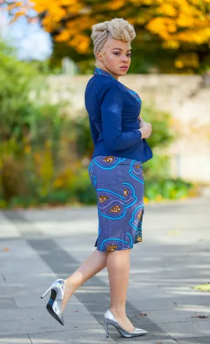 African Print Pencil Skirt and Blazer - Krobea