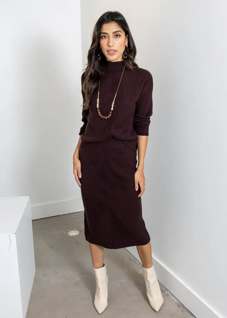 Astrid Kramer Knit Skirt- Chocolate