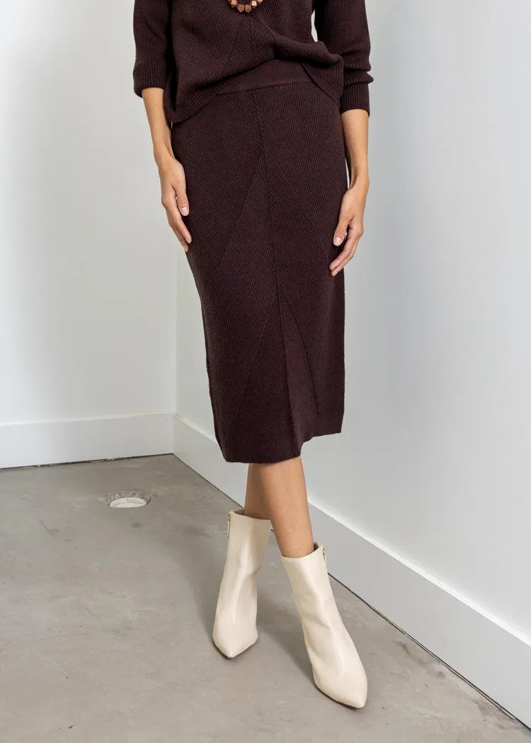 Astrid Kramer Knit Skirt- Chocolate