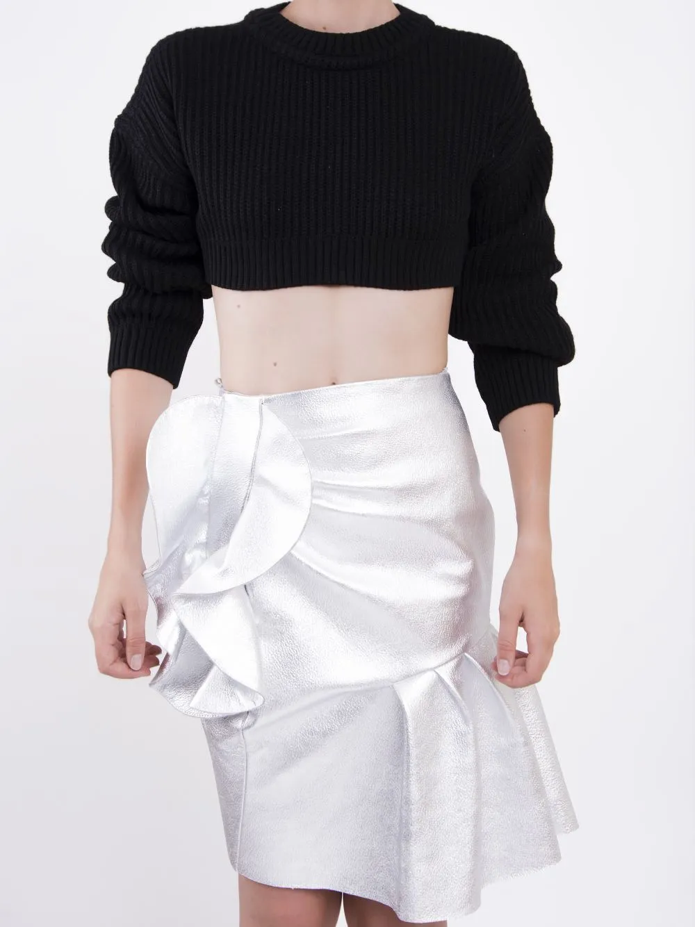 Asymmetric Leather Skirt