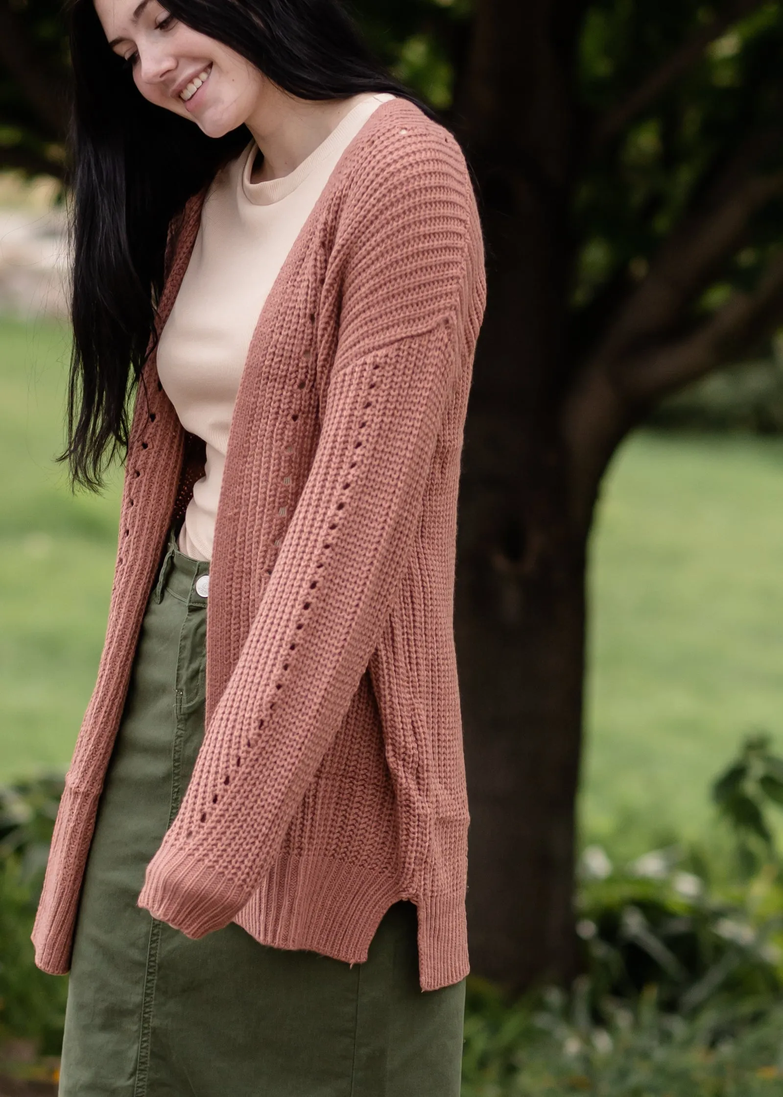 Balloon Sleeve Open Front Sweater Knit Cardigan -FINAL SALE