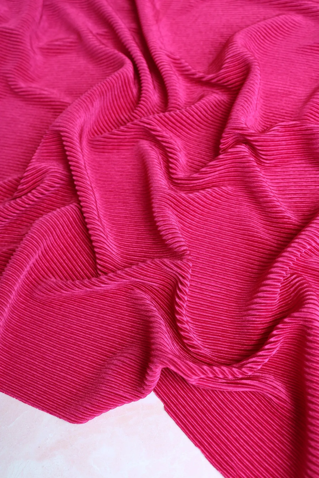 Berry Pink Pleated Knit