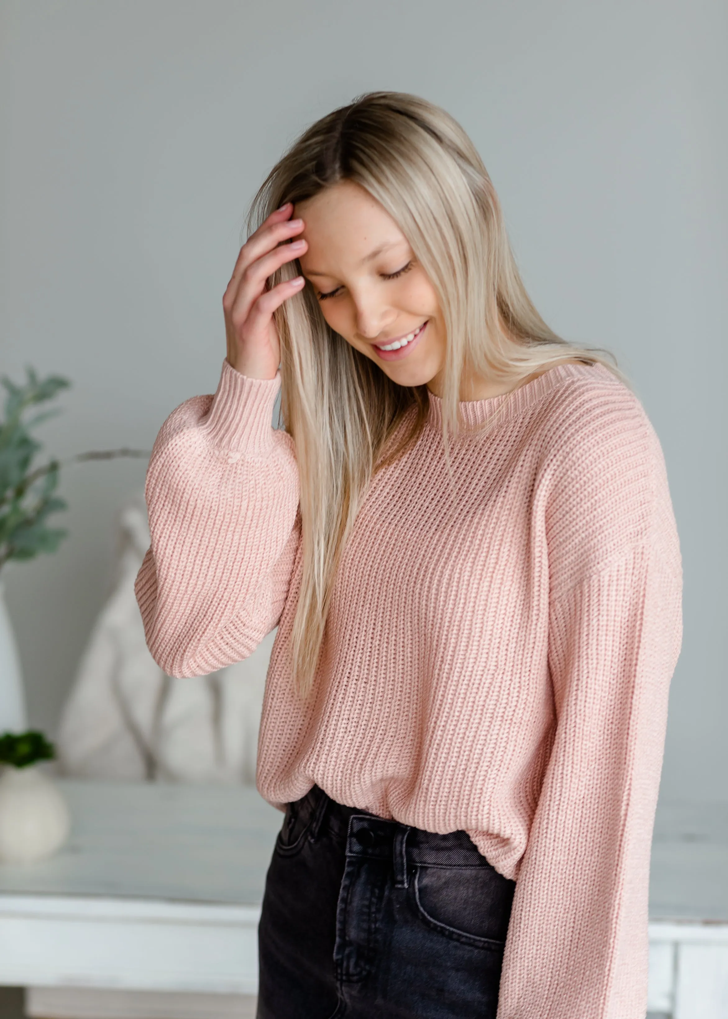 Blush Puff Sleeve Sweater