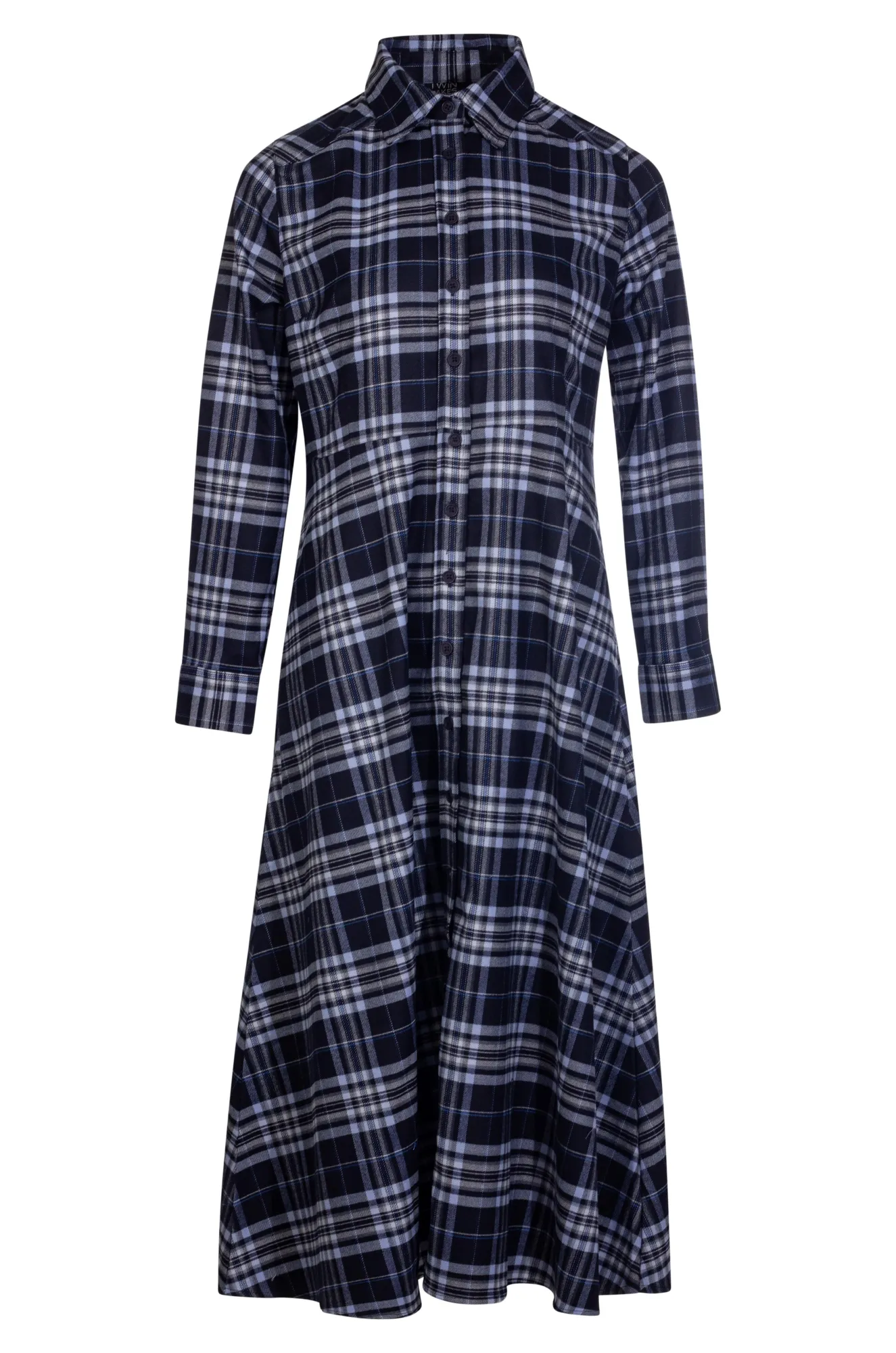 Brushed Checks Dress | Sky Navy Check | 6354ZZ