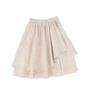 C14147-WOOL LAYERED SKIRT-Oatmeal