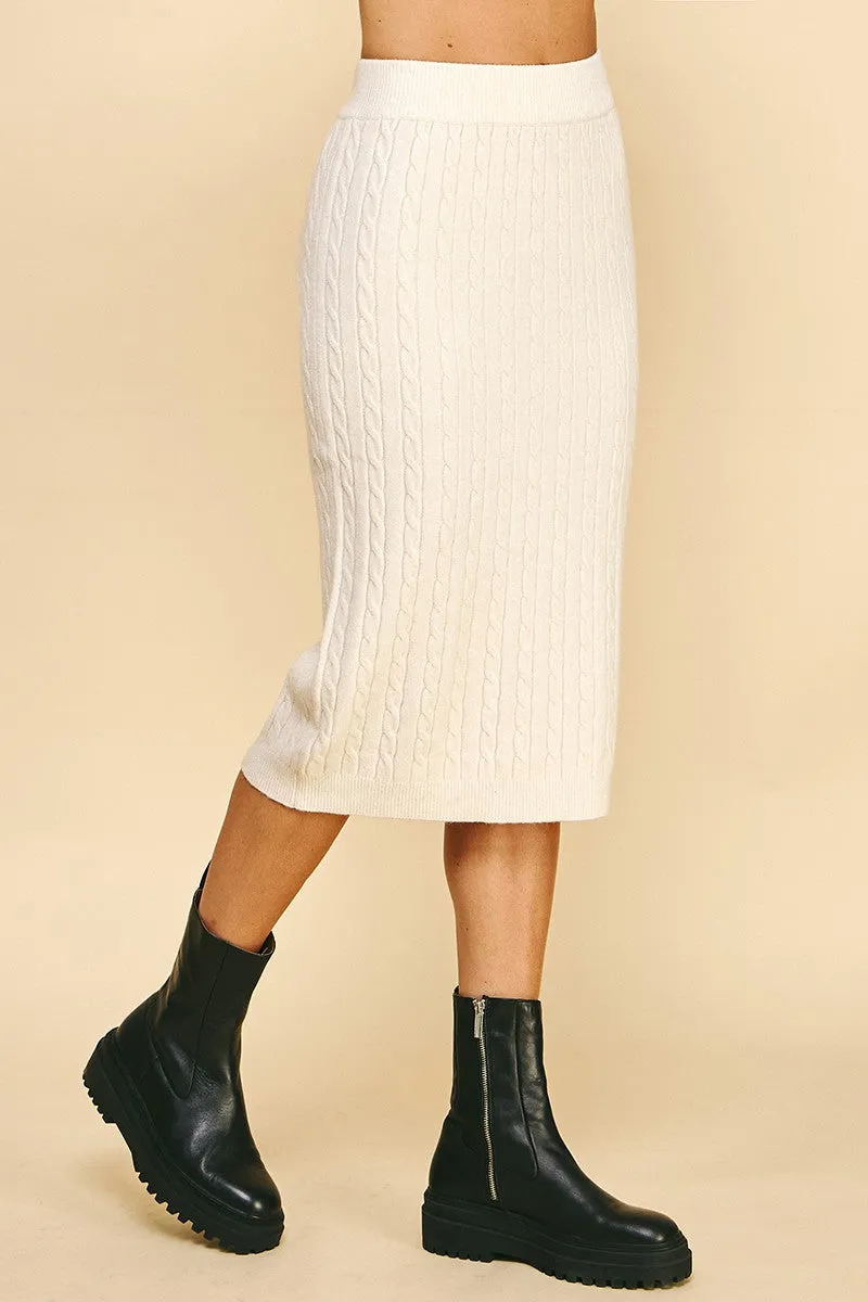 CABLE KNIT SWEATER SKIRT