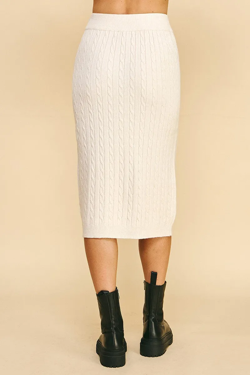 CABLE KNIT SWEATER SKIRT