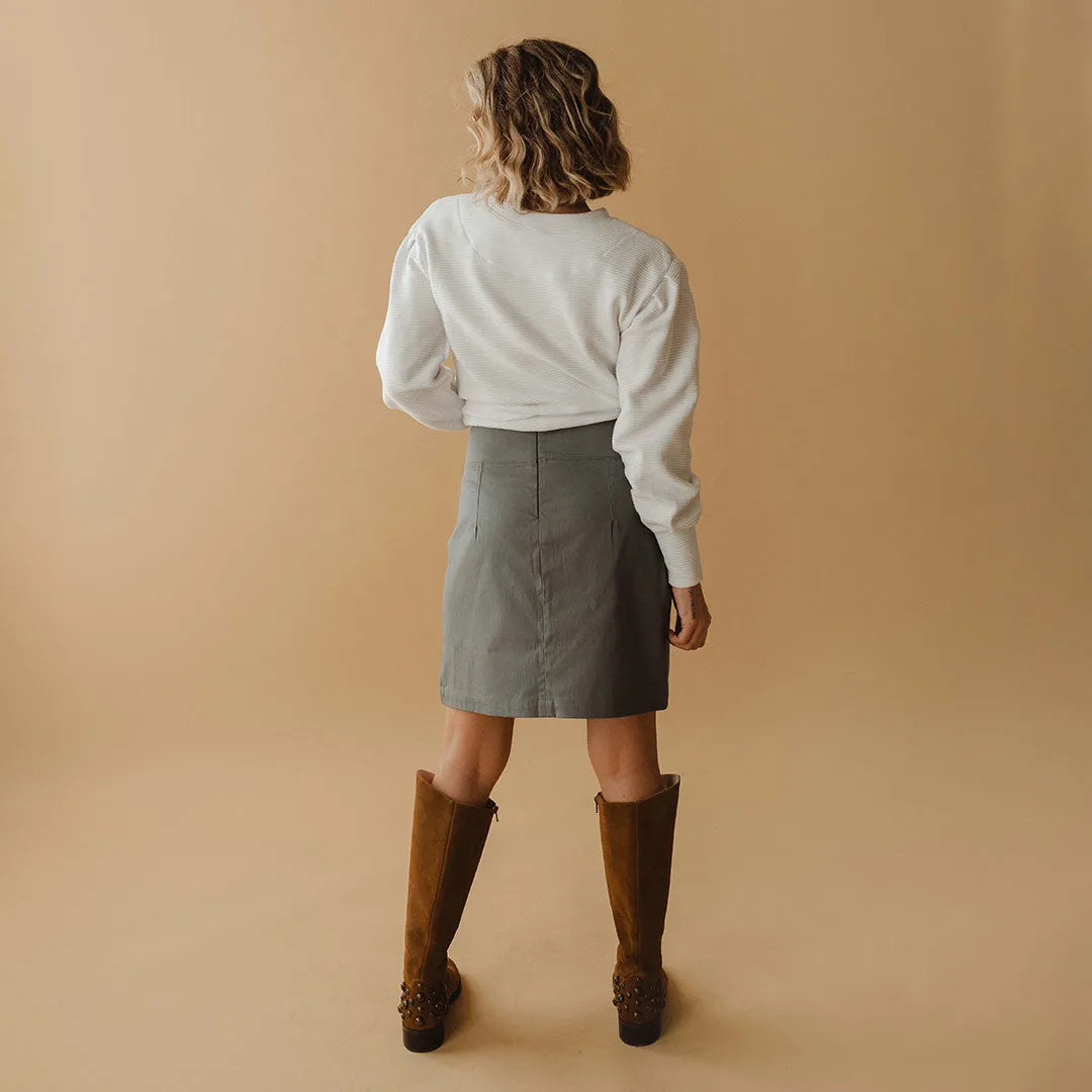 Canvas Skirt, Grey Canvas