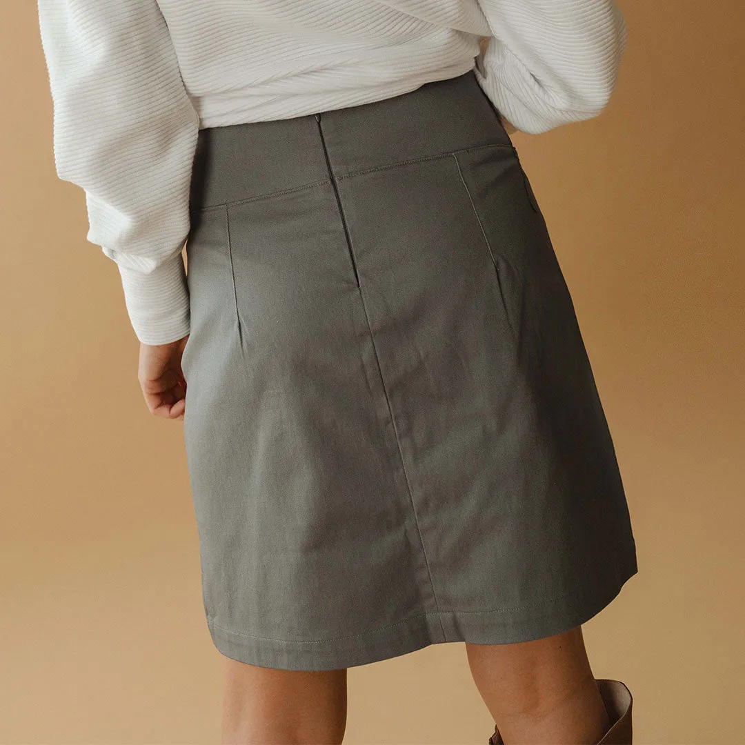 Canvas Skirt, Grey Canvas