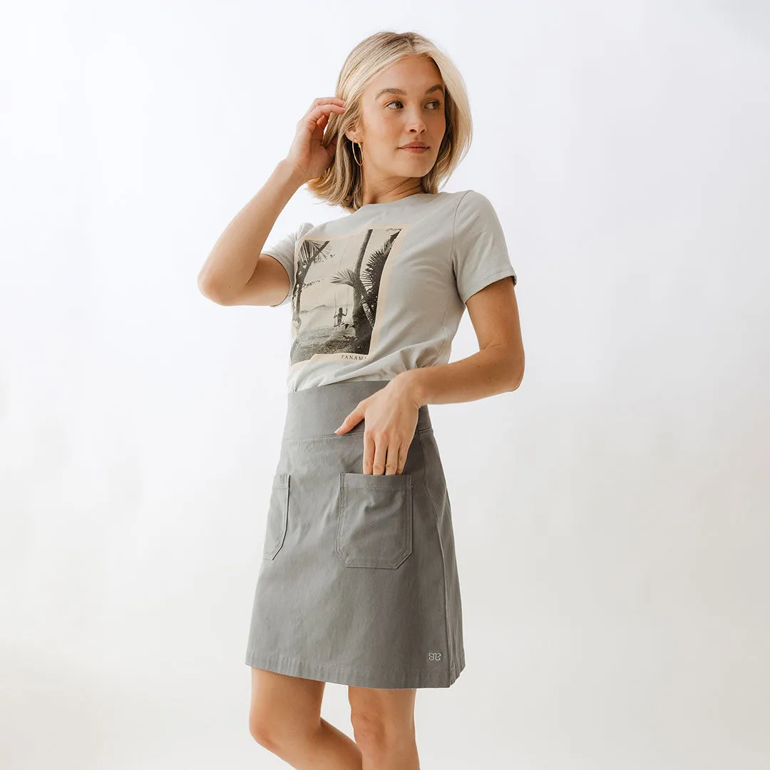 Canvas Skirt, Grey Canvas