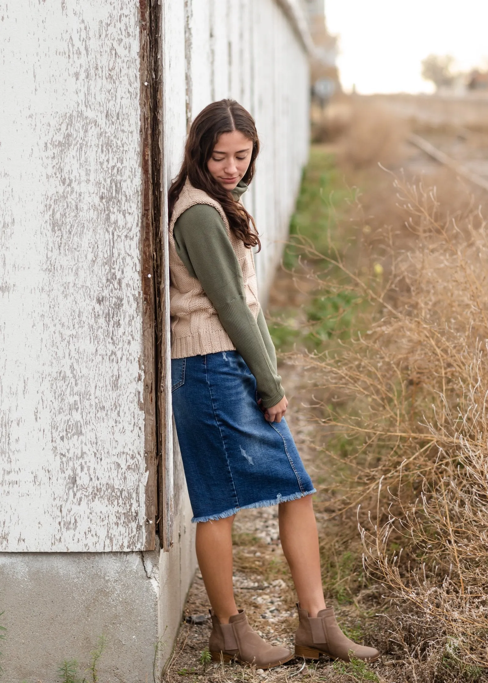 Checker Knit V Neck Sweater Vest - FINAL SALE