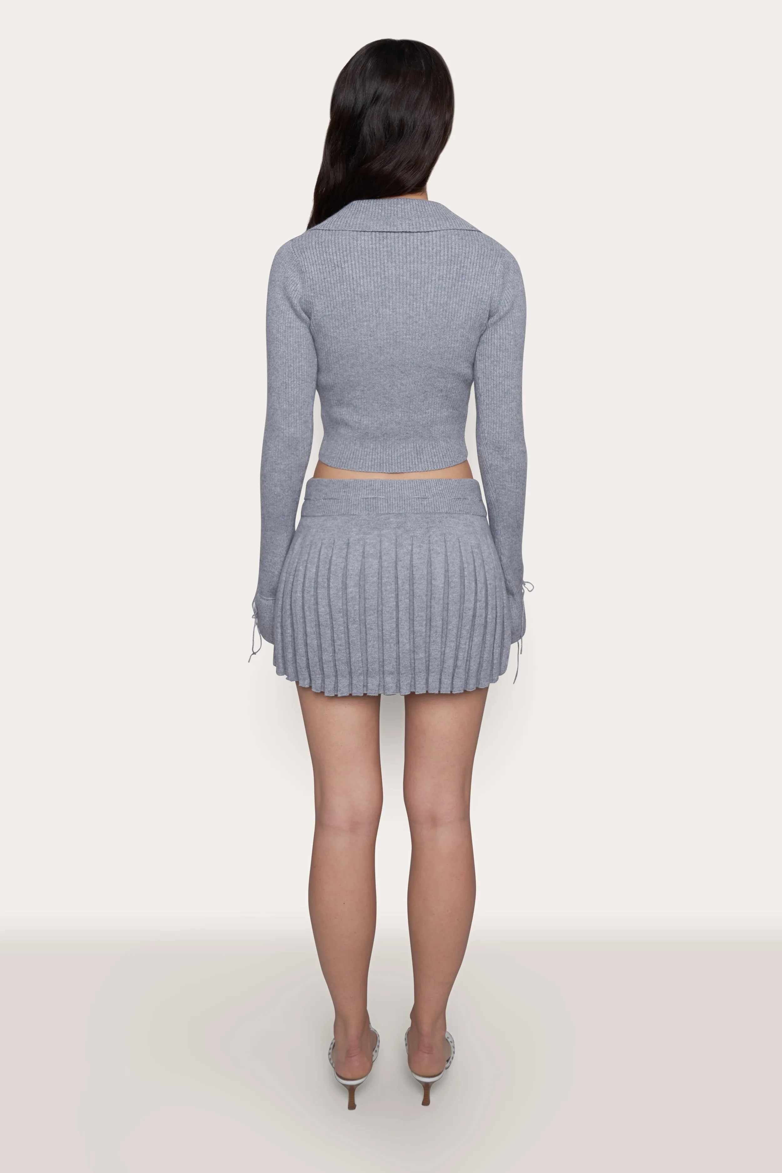 Cielo Pleated Knit Mini Skirt