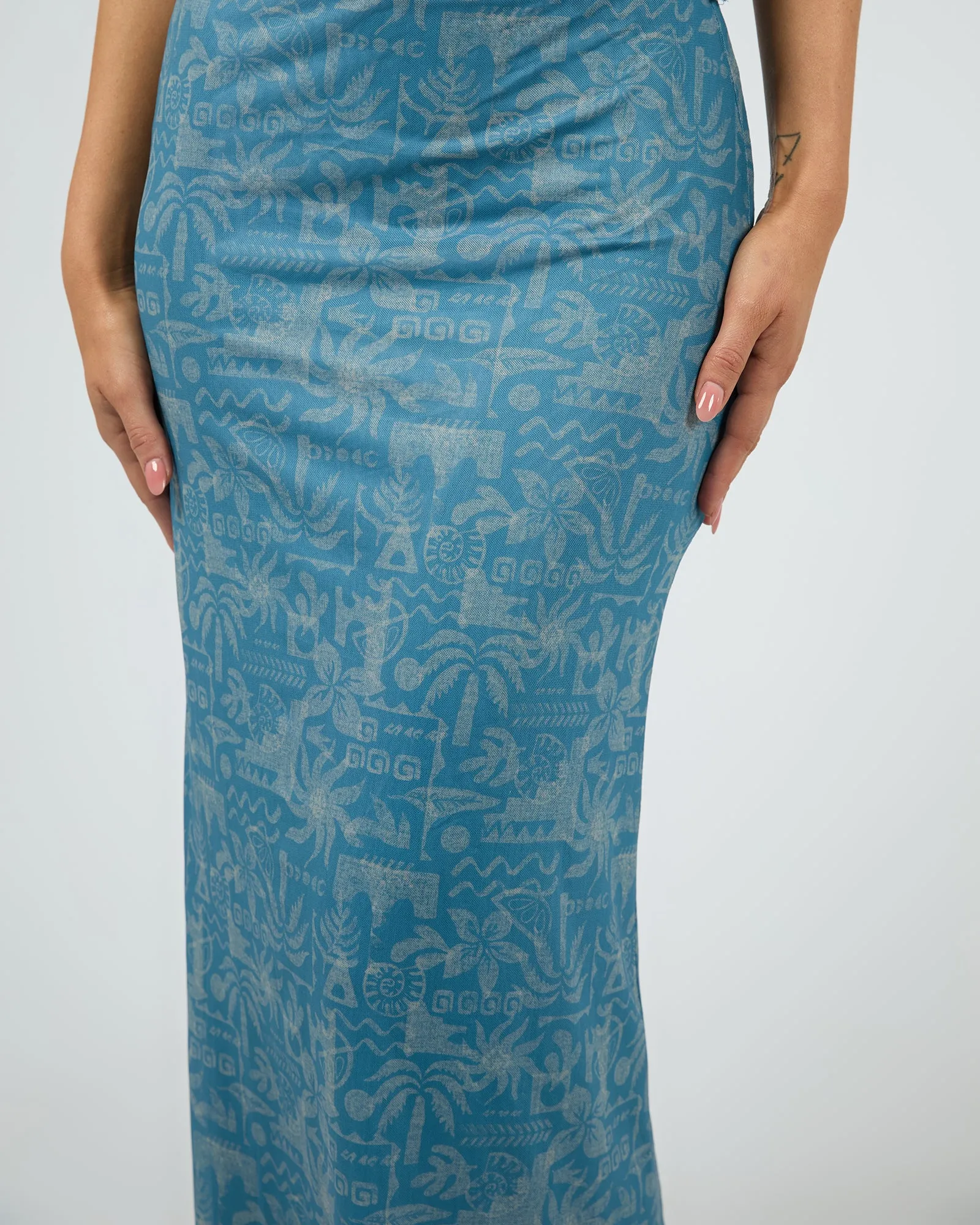 Corfu Maxi Skirt Light Blue