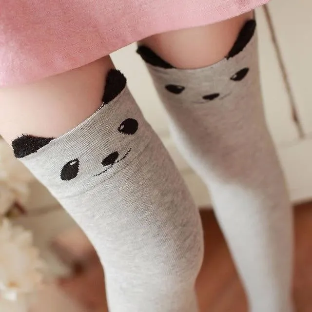 Cotton Animal Thigh Highs