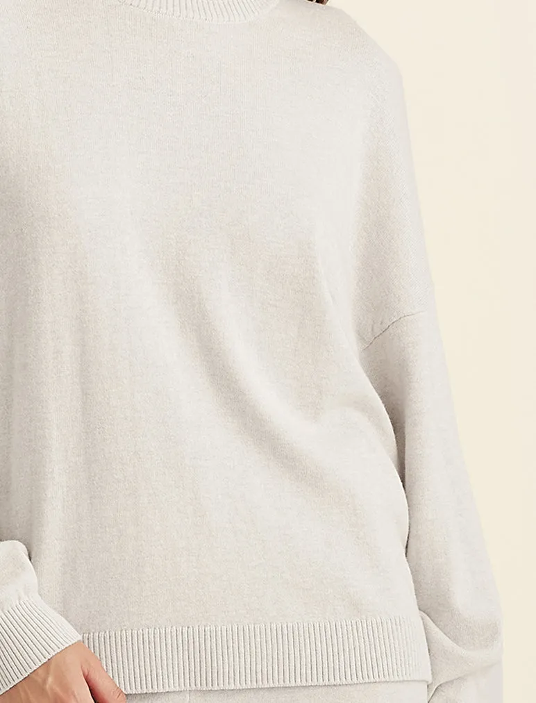 Cotton Cashmere Crew Neck Sweater