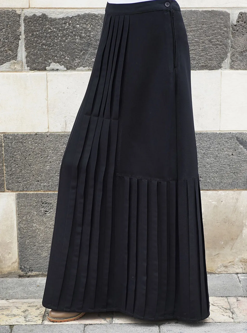 Creative Pleated Maxi Skirt