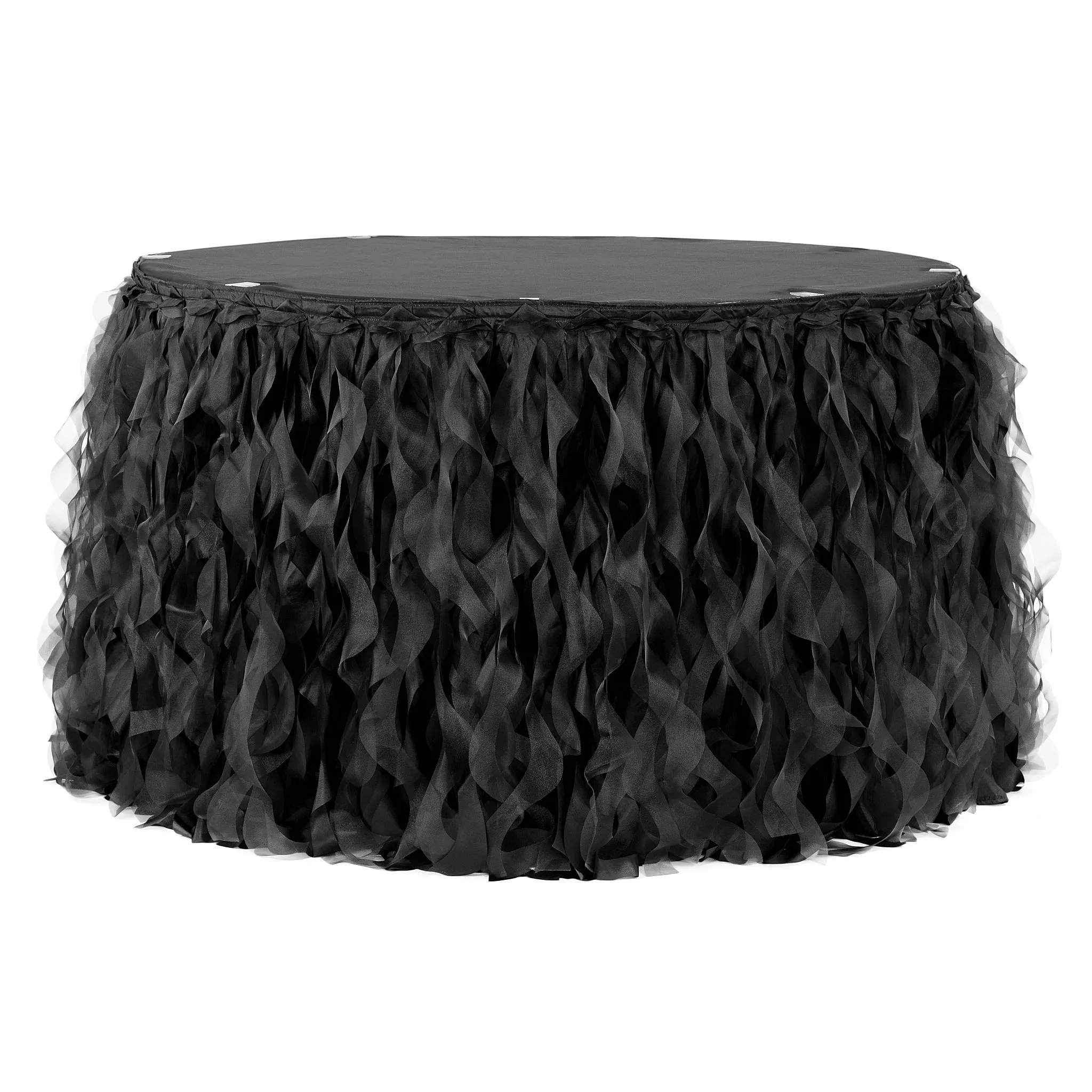 Curly Willow 14ft Table Skirt - Black