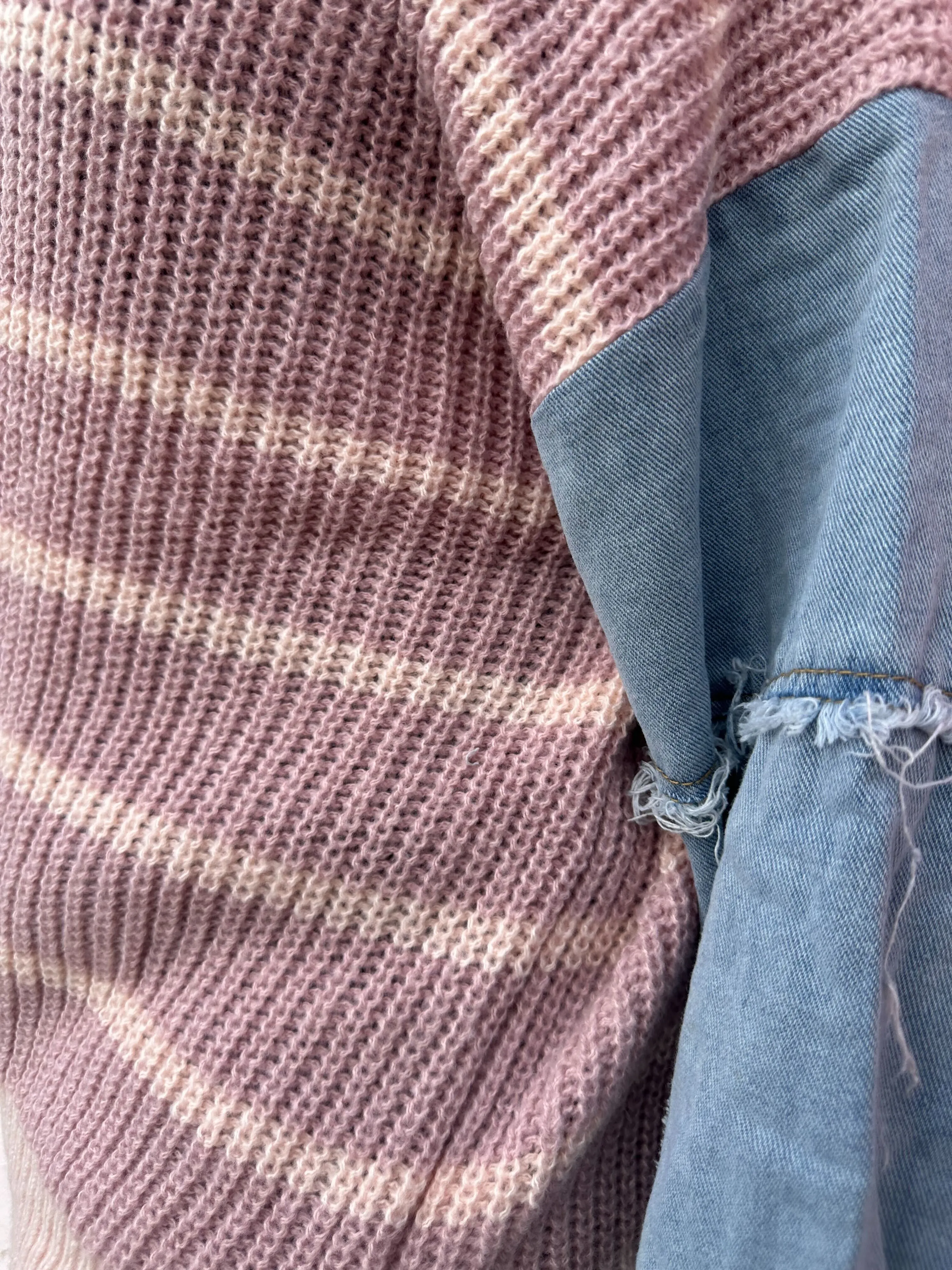 Ethan Striped Knit Jumper in Blush by Worthier