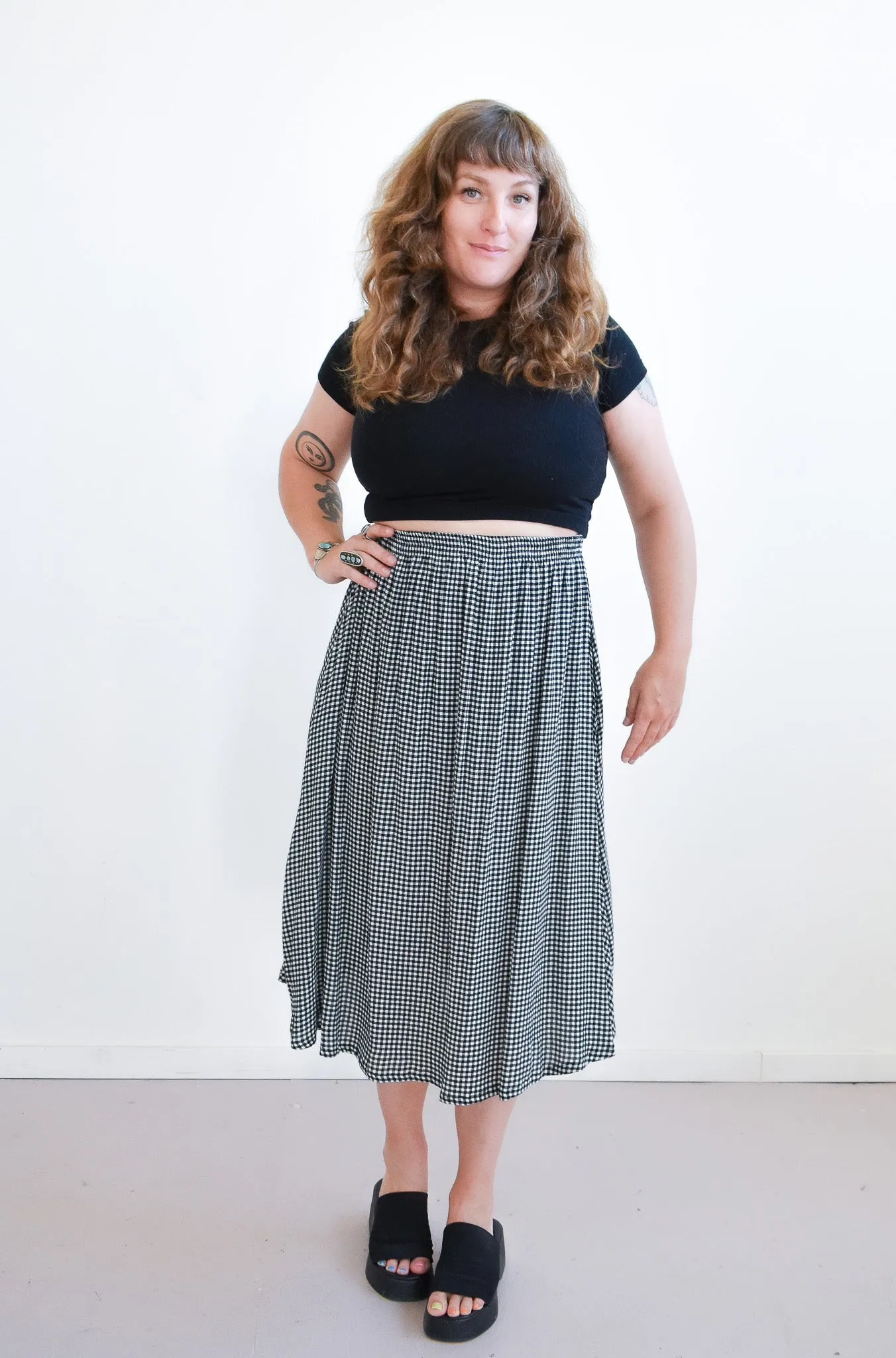 Eva Midi Gingham Skirt