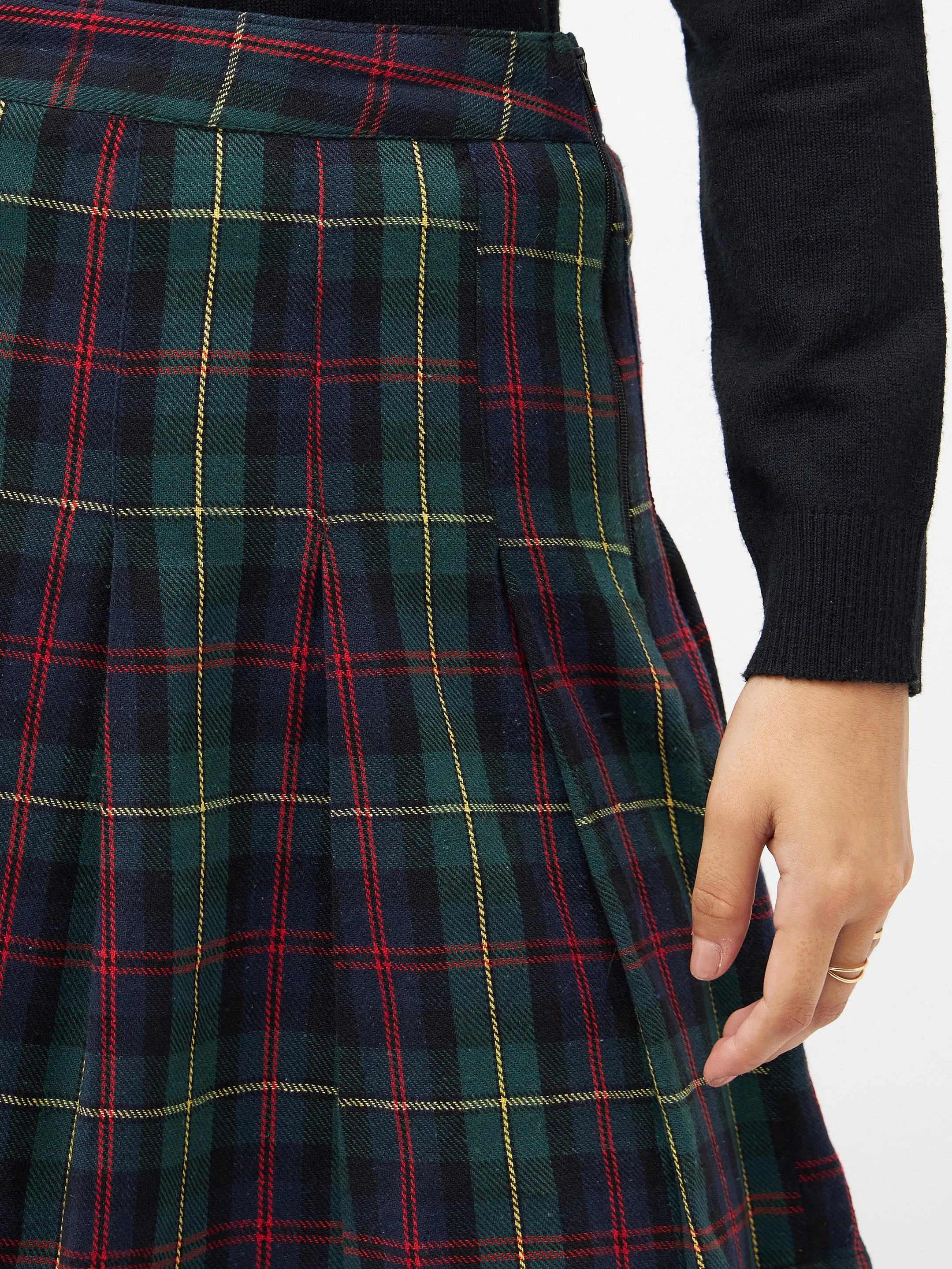 Green Plaid Check Mini Skirt