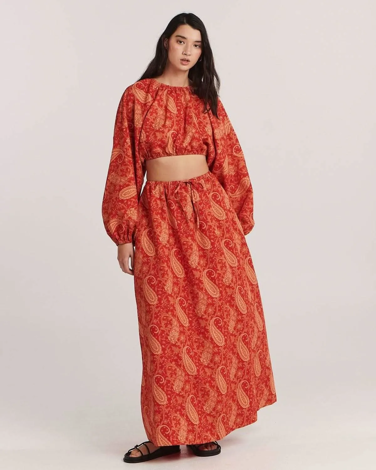 Jarrah Linen Maxi Skirt