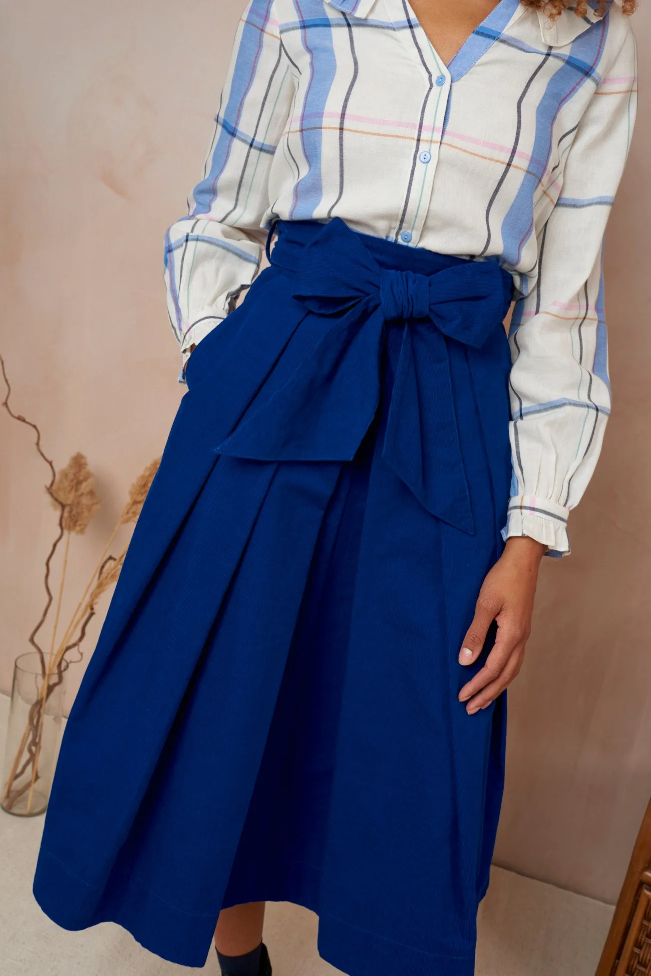 Jemima Needlecord Cobalt Blue Skirt