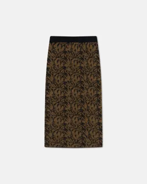 Jorna - Sale Jacquard Pattern Skirt - Black Brown Alpaca