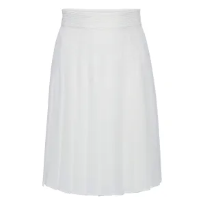 Knee Length Chiffon Pleated Skirt - Ivory