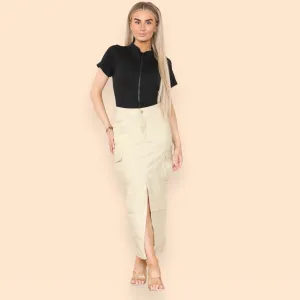 LADIES BEIGE LONG SKIRT