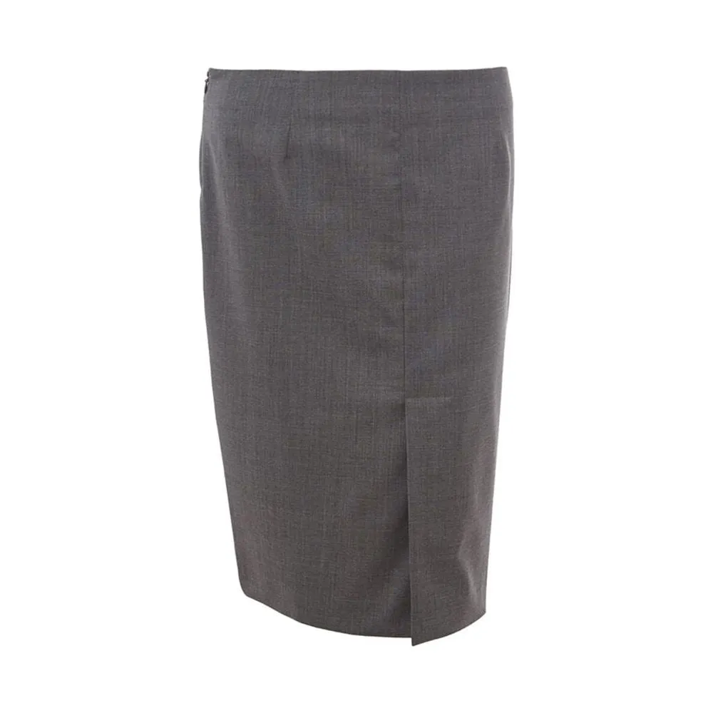 Lardini Chic Gray Wool Pencil Skirt