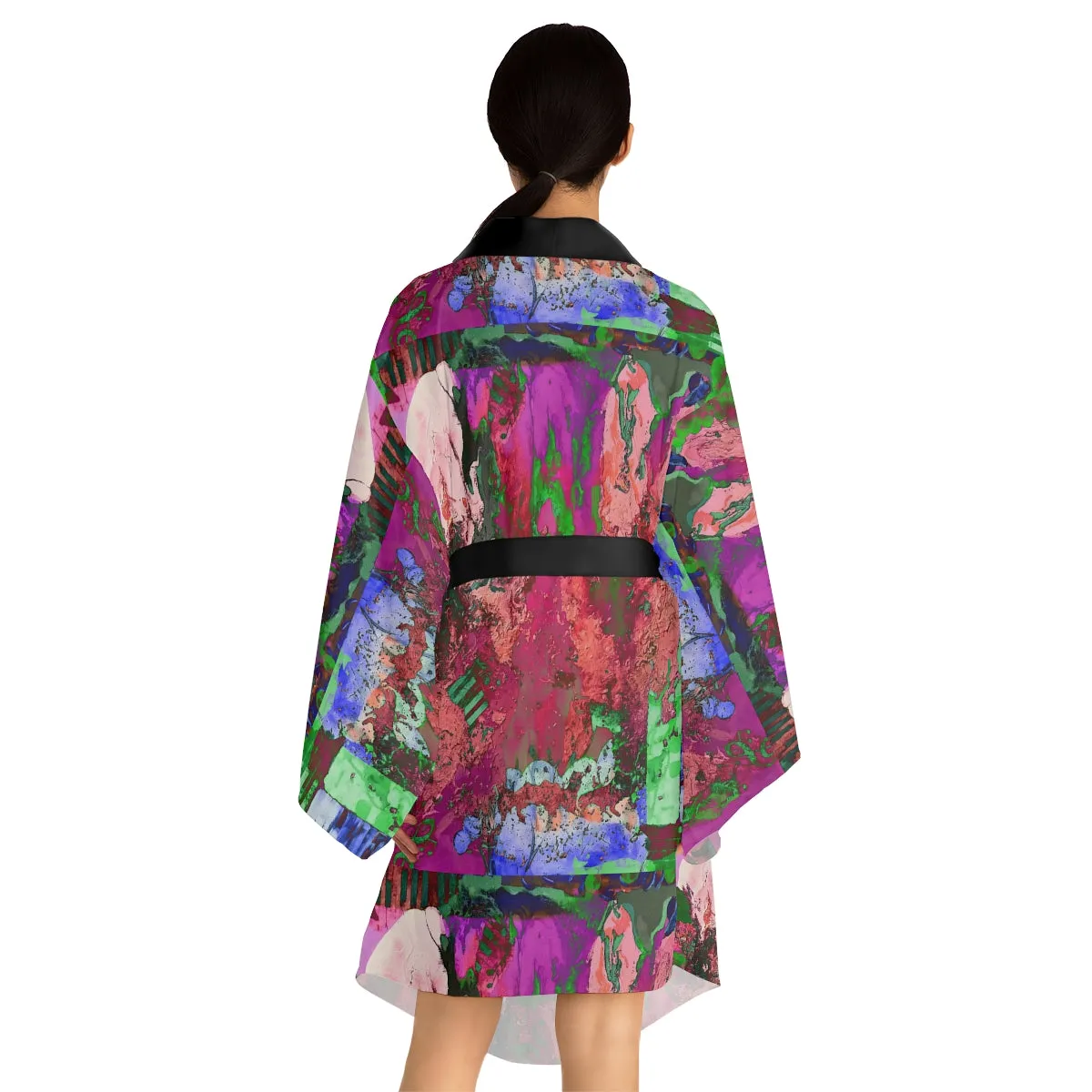 Long Sleeve Kimono Robe PINK FUSION