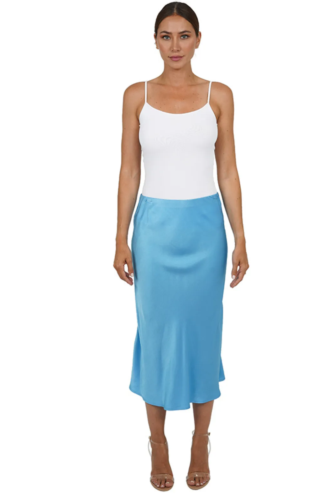 Love Token Satin Midi Skirt