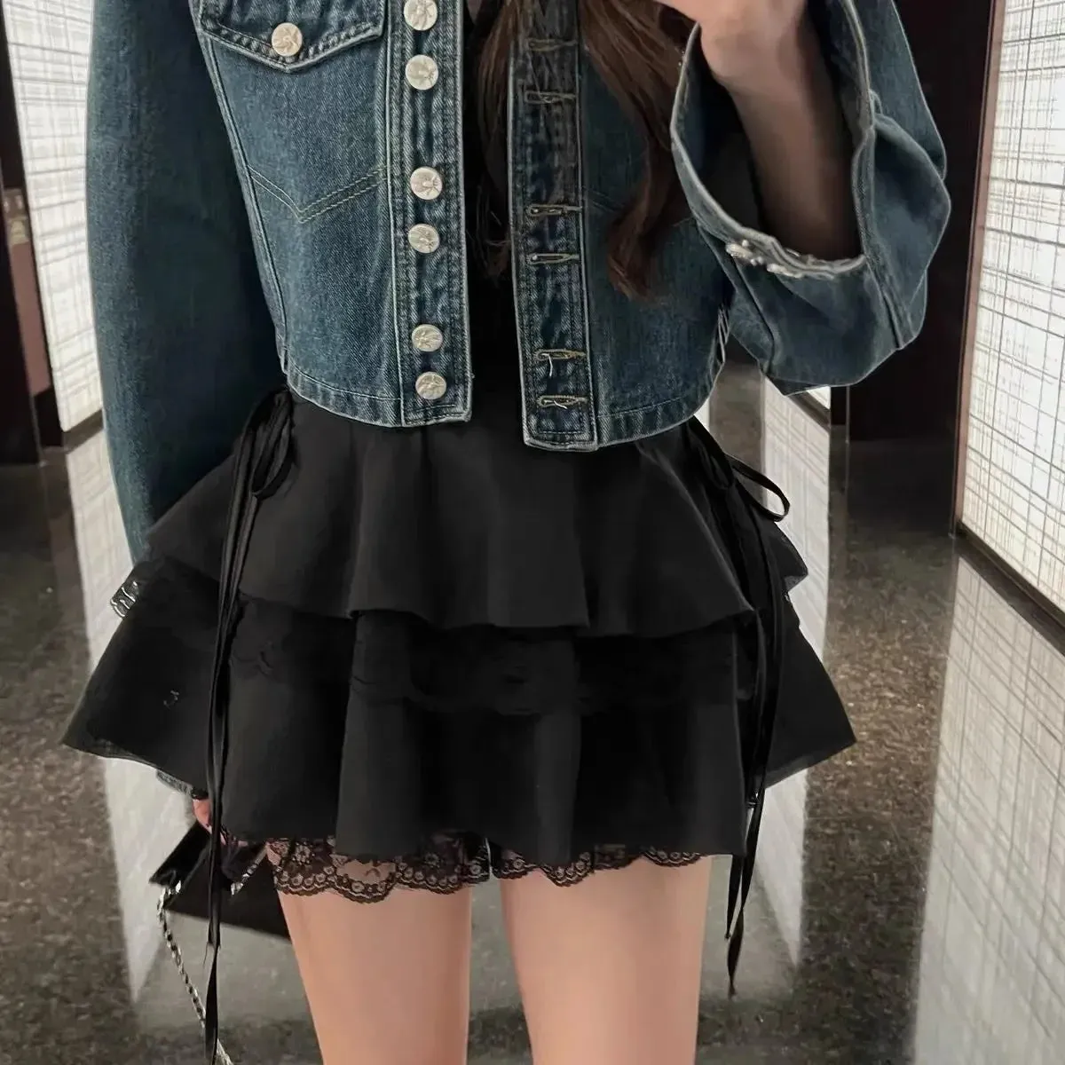 LVSANW 2024 New Kawaii Pleated Mini Skirt for Women Girl Cute Lolita Skirt Japanese Harajuku Fashion Fairycore Clothing