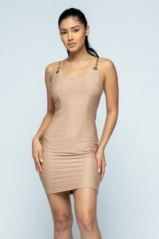 METAL STRAP MINI DRESS