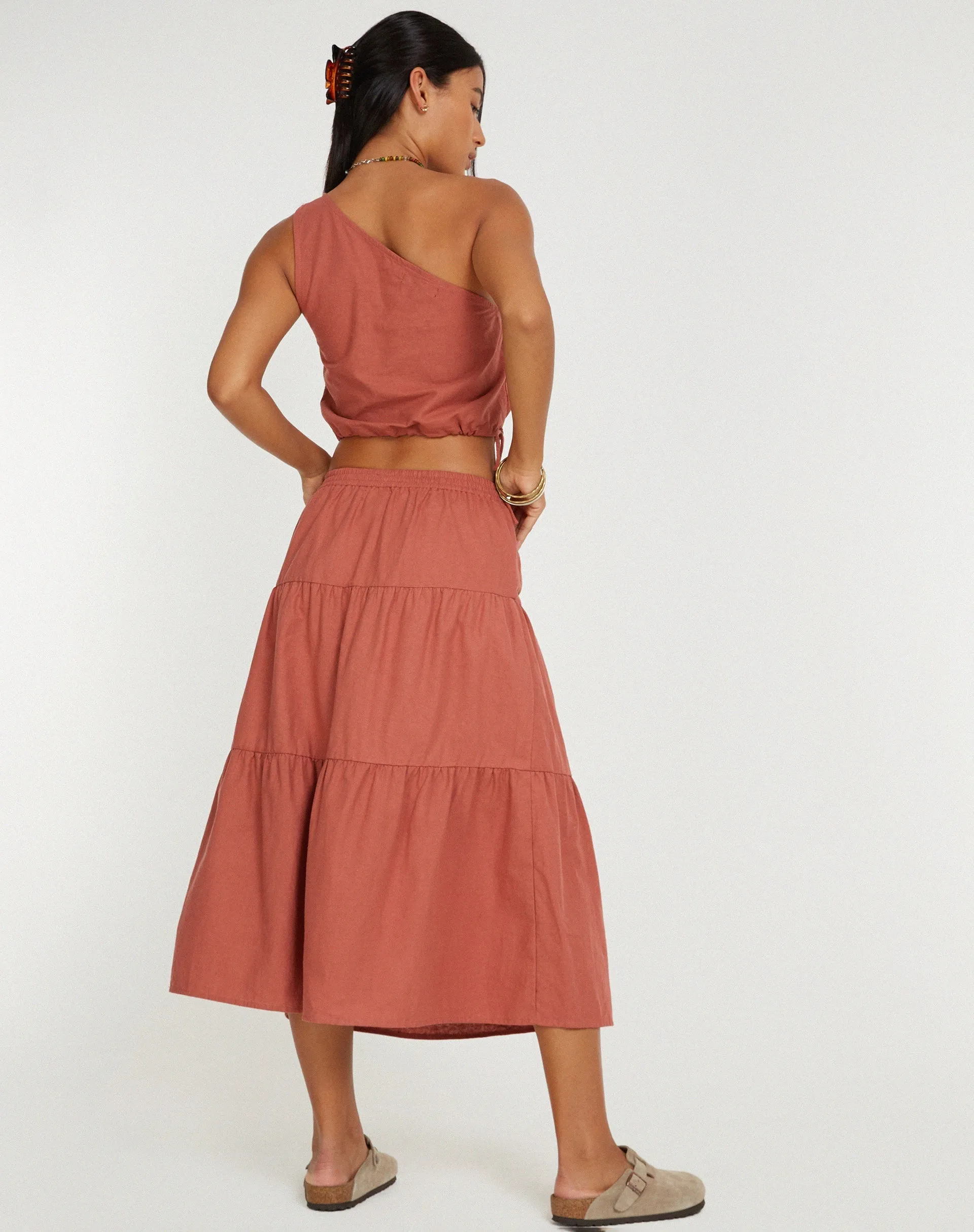 Midaxi Skirt in Cedar Wood