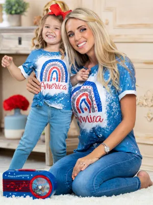 Mommy and Me American Rainbow Top