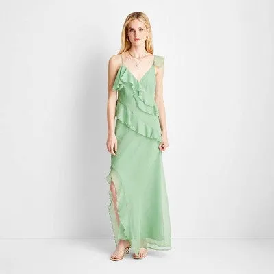 New - Future Collective with Jenee Naylor Women's Ruffle Maxi Dress