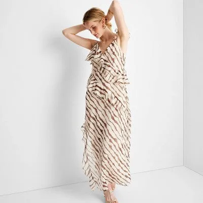 New - Future Collective with Jenee Naylor Women's Ruffle Maxi Dress