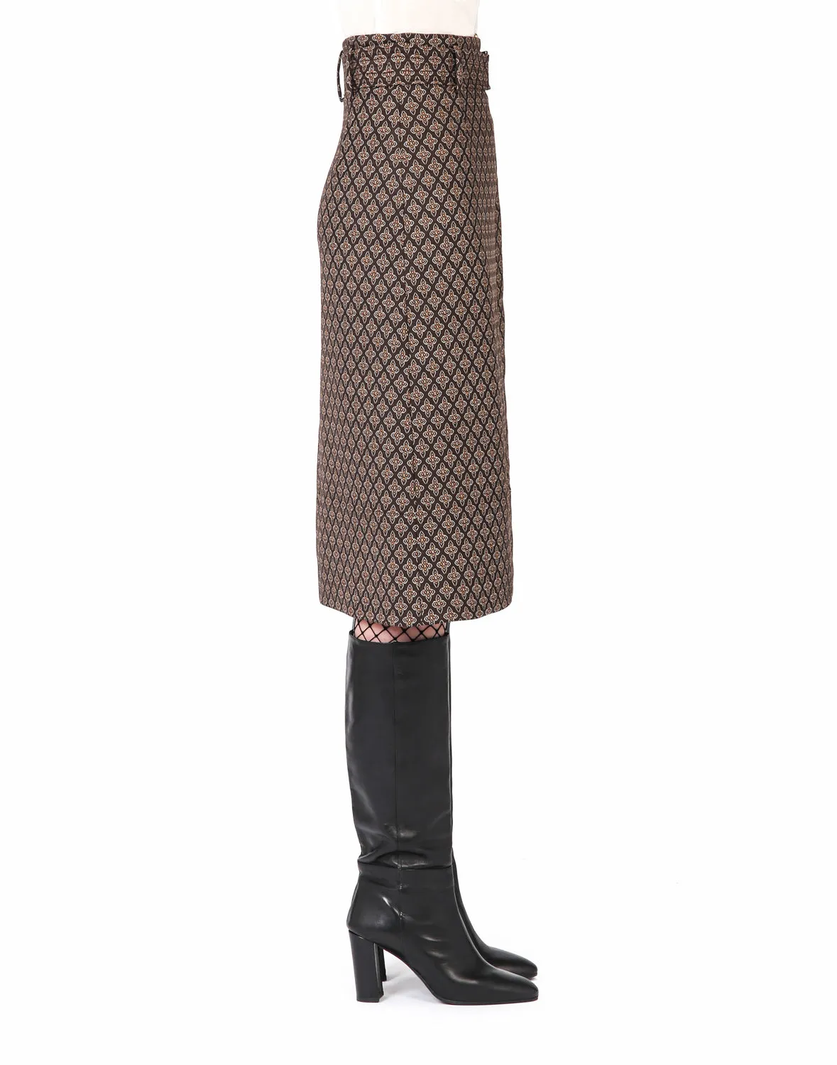 Olivia Printed Skirt - Brown