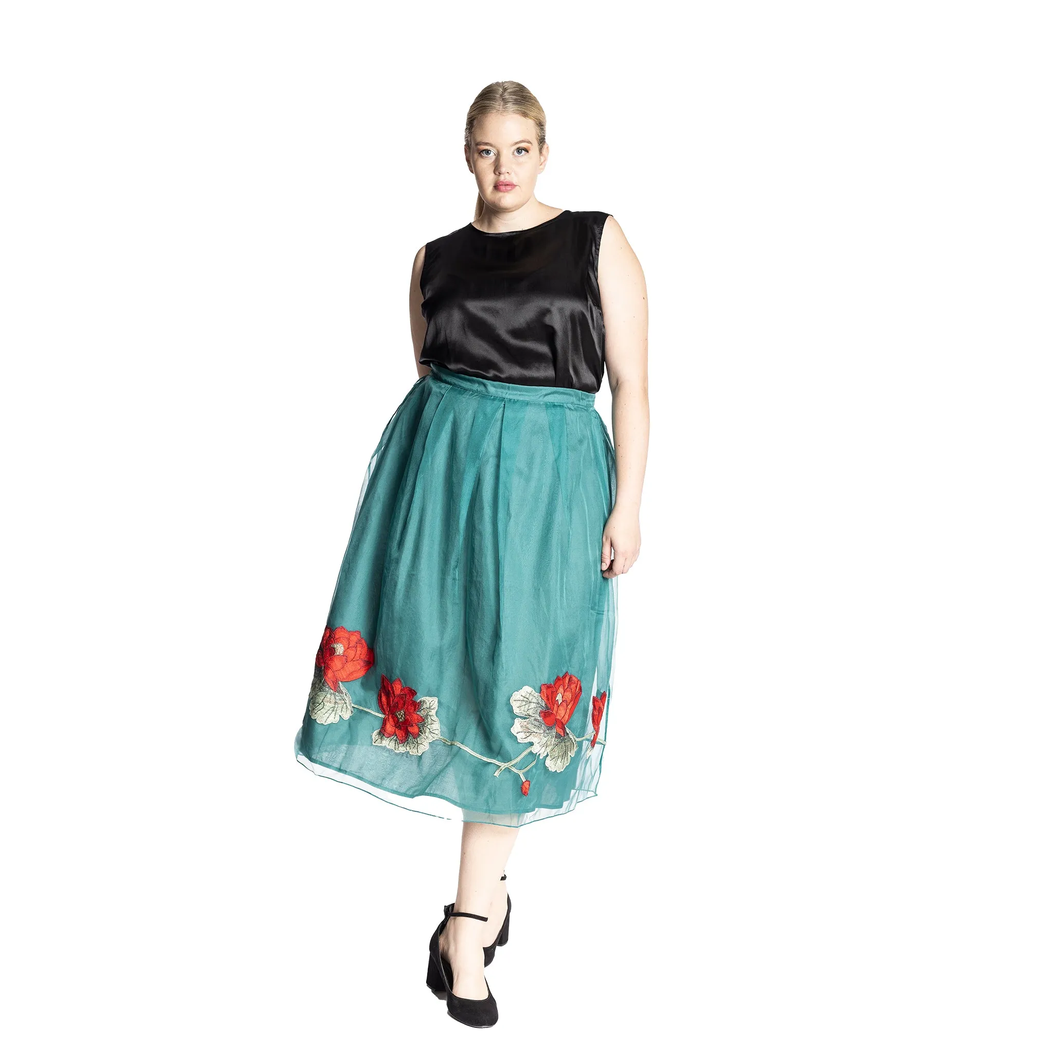 organza roses sunday skirt