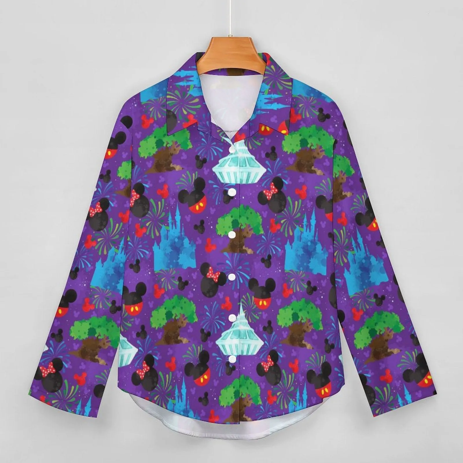 Park Hopper Fireworks Long Sleeve Button Up Blouse