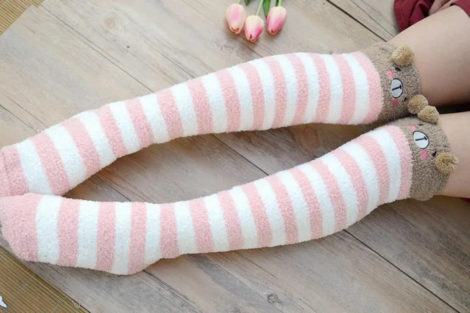 Pink Bear Thigh Highs