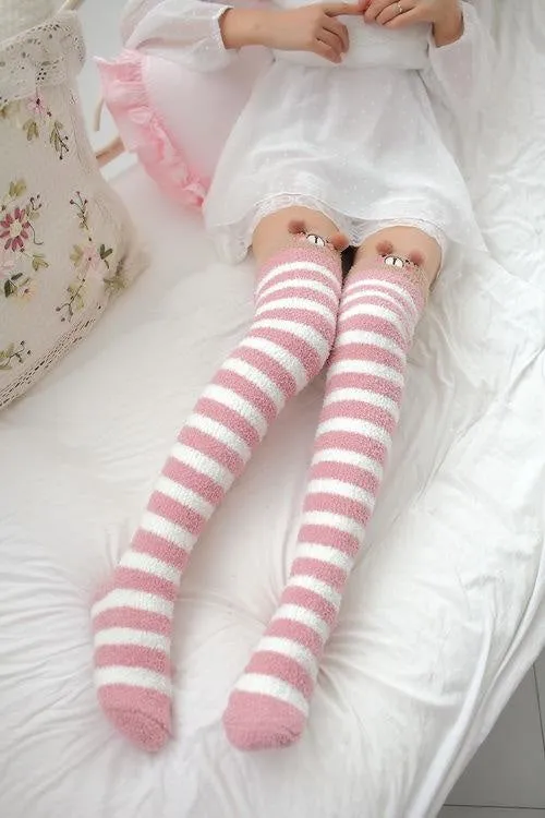 Pink Bear Thigh Highs