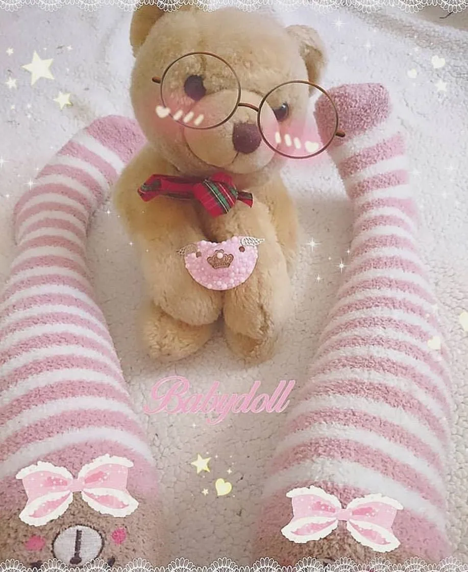 Pink Bear Thigh Highs