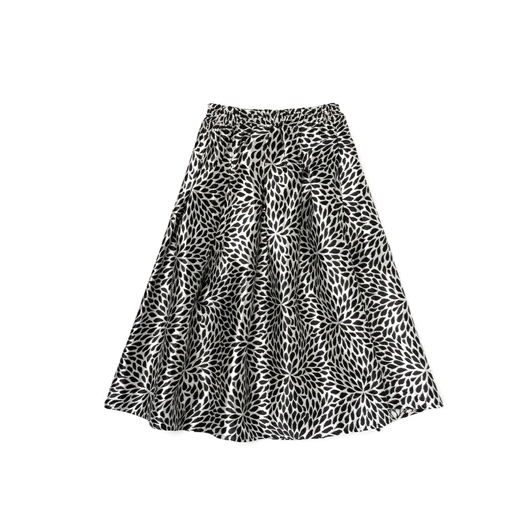 Polly Party Skirt - Black & Silver Brocade