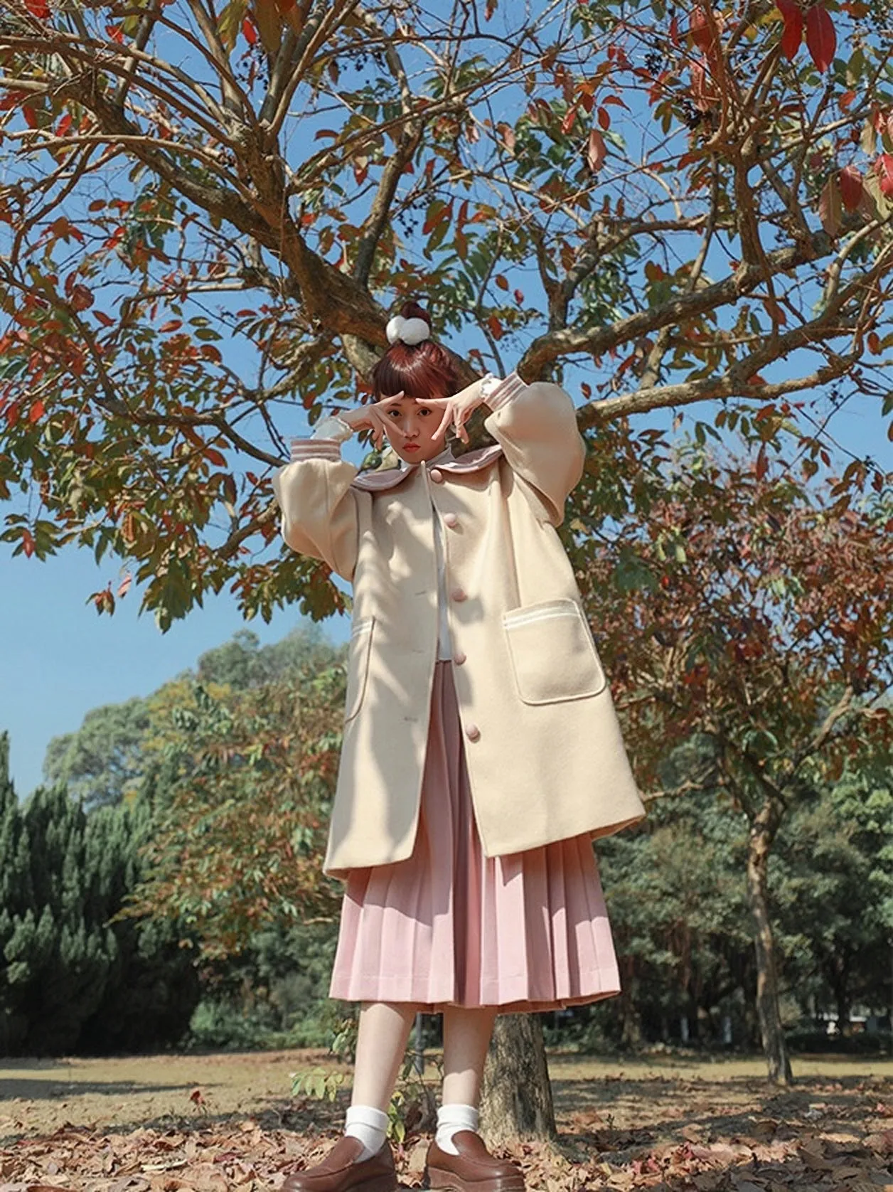 Pretty in Pink Wool Pleated Skirt