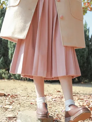 Pretty in Pink Wool Pleated Skirt